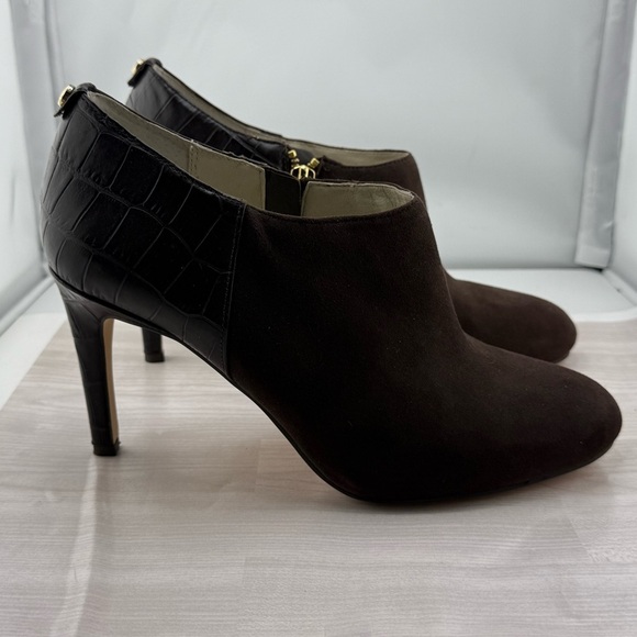 Michael Kors Gold and Brown Heeled Boots - Picture 1 of 6